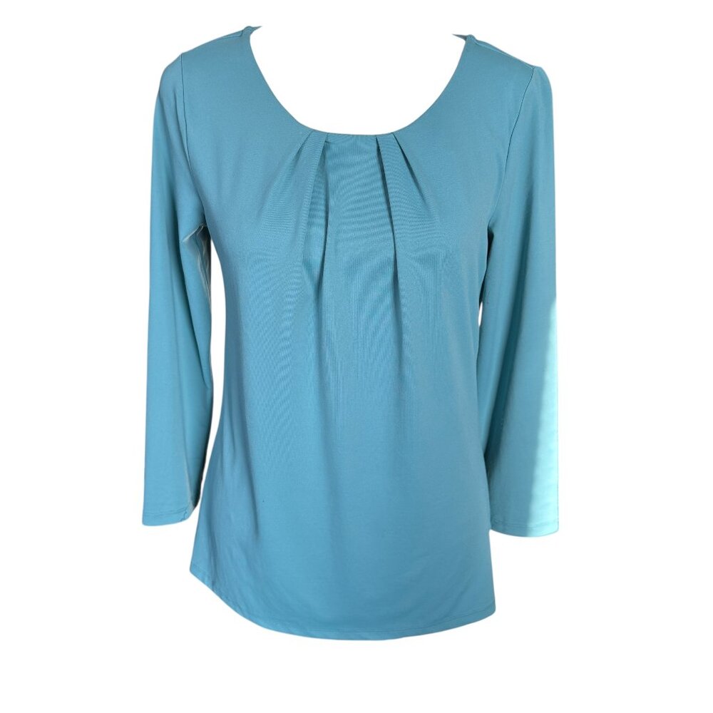 Talbots women's XS light blue 3/4 sleeve pullover blouse top